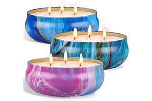 OFUN 55OZ Citronella Candle Outdoors Large: 3 x 18.5OZ Scented Candles Natural Soy Wax Tin Garden Citronella Oil Candles 300 Long Hour Burn for Outdoors, Indoors, Garden, Patio, Camping