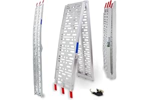 ‎TRUTZHOLM TRUTZHOLM Auffahrrampe klappbar 228 cm Tragkraft 340 kg Aluminium Rampe Faltbare Alu Verladerampen ATV Quad (1 x Rampe grau)