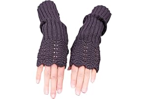 Novawo® Women's Scale Design Winter Warm Knitted Long Arm Warmers Gloves