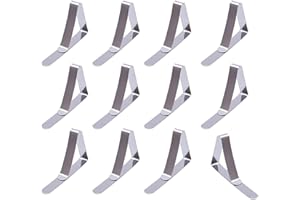 Jrancc Nappe Clip Attache de Nappe 12 Paquets Pinces de Recouvrement de Table pour la Maison, la Salle à Manger et Le Pique-Nique (Argent)