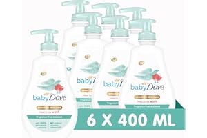 Baby Dove Fragrance-Free Head to Toe Wash - Gentle & Soothing Hair and Body Wash for Babies, Nourishing & Moisturising for Sensitive Skin, Tear-Free Formula, Ideal for Newborns - 400ml, Pack of 6