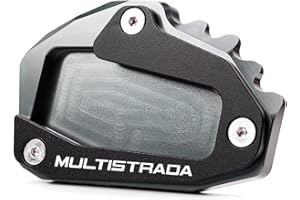 CCYYMOWOK Piastra per Estensione Cavalletto Laterale Moto Accessori per Ducati Multistrada 950 1100 1200 1260 1200S 1260S V4S V2 Rally DVT DESERT X per Monster 696 697 795 796 Diavel 1260 2019-2022 (Grigio)