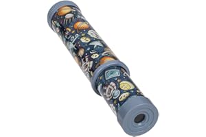 MIJOMA Kaléidoscope espace, émerveillement et expérimentation avec miroirs, lumière et couleurs, petit cadeau (bleu-gris)