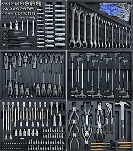 XXL Special Edition Werkstattwagen Werkzeugwagen grau – 6 von 7 Schubladen gefüllt mit Werkzeug – rollbar - 3