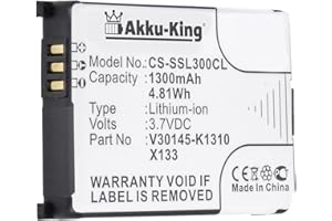 Akku-King Akku kompatibel mit Siemens L36880-N5401-A102 - Li-Ion 1300mAh - für Active M1, Gigaset SL30, SL3501, 4000 Micro, 4000L Micro, 4000s Micro