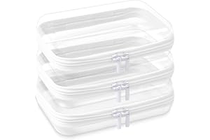 DARENYI 3Pcs Toy Storage Bags with Zipper Clear Zip Bags for Toys Travel Waterproof Double Zipper Toy Bag for Board Games, Building Blocks, Puzzles (19x10x5cm)