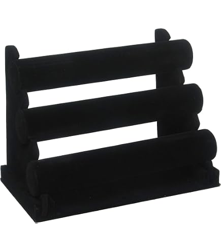 Emfogoo Porta Gioielli per Orecchini Gioielli, Espositore Orecchini a 4 Strati Porta Orecchini con Una Base di Legno, 20 Ganci Supporto Gioielli e Portagioie Orecchinis (Metallo e Legno