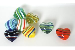 Bartl Lot de 8 cœurs en verre à rayures