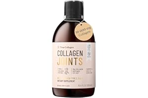 True Collagen Articulations | Supplément liquide de collagène hydrolysé 10 000 mg - 500 ml, 20 jours d'approvisionnement | Glucosamine, MSM et chondroïtine pour des articulations, des cheveux, une