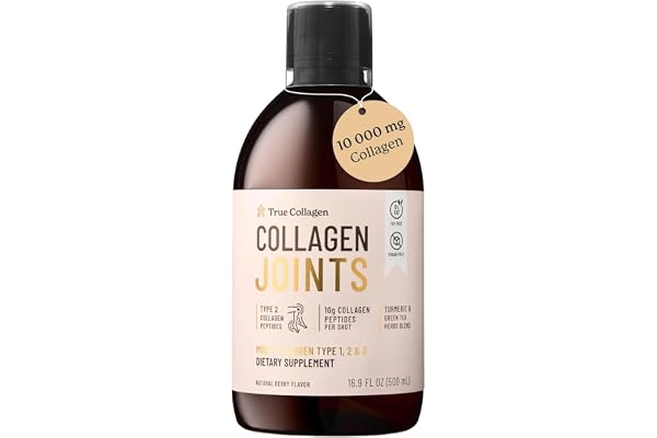 True Collagen Articulations | Supplément liquide de collagène hydrolysé 10 000 mg - 500 ml, 20 jours d'approvisionnement | Glucosamine, MSM et chondroïtine pour des articulations, des cheveux, une