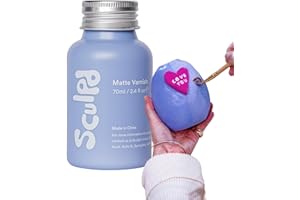 Sculpd Clear Varnish for Air Dry Clay - Premium Clear Matte Finish For Pottery & Acrylic Paint - Waterproof, Scratch Resistant, Colorless Ceramic Sealer - Hobbies Arts & Crafts DIY (70ml)