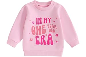 Domisola Baby Girl First Birthday Outfit in My One Year Old Era Sweatshirt Fall Long Sleeve Shirt 1st Birthday Girl Clothes