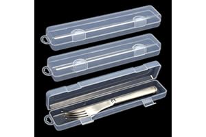 TMZELOA Contenitore per Posate da Viaggio, 3 Pezzi Scatola Portatile per Posate, Custodia Portatile per Posate, Astuccio da Viaggio per Riporre le Stoviglie per Posate per Esterni Viaggi Campeggio