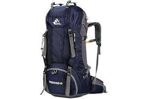 FREE KNIGHT 60L Waterproof Ultra Lightweight Packable Climbing Fishing Traveling Backpack Hiking Daypack,Backpack,Handy Foldable Camping Outdoor Backpack Bag with a Rain Cover