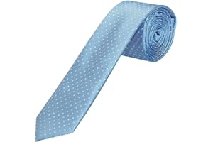 TIES R US Light Blue and White Polka Dot Skinny Boys's Tie