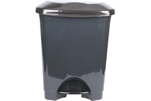 Jolie Max Large Pedal Bin with Inner Bucket. (50L) Kitchen Foot Operate Pedal Waste Bin. Recycling Dustbin. (Silver & Black Lid)
