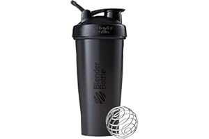 BlenderBottle Classic Loop Shaker Cup/Shaker dietetyczny/Shaker proteinowy z blenderball pojemność 590 ml, waga do 400 ml - Fashion Black