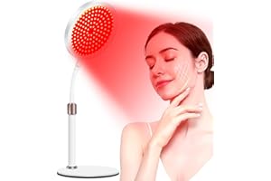HOTTOERAK Red Light Lamp with Base，660nm Red Light & 850nm Near Infrared Light with Gooseneck Adjustment, 100LEDs Red LED Light with 3 Timers, for Face/Neck/Back/Leg