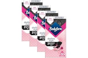 LINENVALE BodyForm Lot de 84 protège-slips noirs super absorbants pour femme - Adaptabilité maximale - Protection hygiénique discrète et confortable - Idéal pour un usage quotidien