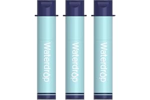 Waterdrop Paille de Filtre à Eau pour La Randonnée, Système de Filtration de Camping Portable, Purificateur d'Eau Potable pour Sac à dos de Voyage d'Urgence bleu clair (3)