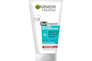 Garnier Delicato sulla pelle 3 in 1 pulizia viso per pelli impure, pulizia, peeling e maschera, con acido salicilico e argilla, 1 x 150 ml