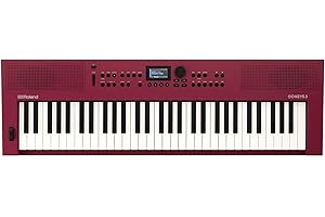 Teclado para creación musical Roland GO:KEYS 3 | Teclado de 61 notas | Generador ZEN-Core con más de 1.000 sonidos integrados | Altavoces estéreo integrados – Rojo oscuro