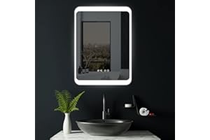 ‎HOKO HOKO® LED Badspiegel 60x80 cm Duisburg + ANTIBESCHLAG SPIEGELHEIZUNG + DIGITAL Uhr. Spiegel fürs Bad mit Touch Schalter + LED Licht Wechsel - Warmweiß - Kaltweiß - Neutral