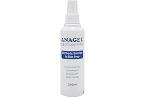 ANAGEL Electrode Solution & Skin Prep Spray 240ml | Provides Excellent Conductivity & Longevity of Electrodes | Use With Machines Requiring Electrical Conductivity eg ECG & TENS Machines