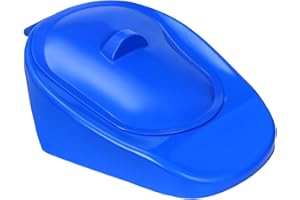 LINXIU Bettpfanne mit Deckel Stechbecken Bettpfanne Kunststoff Patientenpfanne Nachttopf Bett Urinale für Männer Frauen Alte Menschen Blau