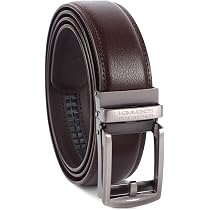 Labnoft Men's Auto Lock Belt - No Holes, Sliding Adjustable PU Leather Belt (Fits Waist 28-44) - View #4