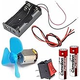 Arduino 3V Motor Pervane Pil Kutusu Anahtar Deney Seti Eğitici Oyuncak Motoru R130 Mini Elektrik Motoru