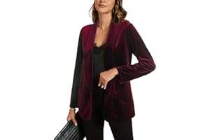 MINTLIMIT Women Casual Velvet Blazers Shawl Lapel Open Front Work Suit Long Sleeve Office Blazer Jacket with Pockets 2025 Fall