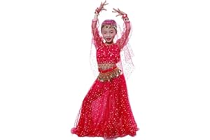 Astage Dziewczęca sukienka do tańca dla dzieci, elegancki zestaw kostiumowy do tańca brzucha