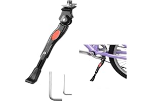 DEWEL Bequille Velo pour 16 18 20 Pouces Réglable Béquille Vélo Alliage d'aluminium avec Caoutchouc Antidérapant pour VTT, Cyclisme Route et vélos de Sport etc