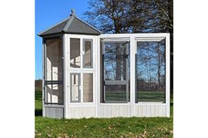 BB LOISIR Volière Cage à Oiseaux en Bois de Haute qualité Maison Principale + Extension –Modèle ‘’Luise 309+310’’