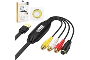 HENGBIRD USB 2.0 Video Capture Card Analogue to Digital PC Transfer Kit VHS to DVD/Cassette to Retro Console/Video Grabber Convertidor VHS a digital Compatible with Windows XP/Vista/Win 11/10/7/8 & Mac, etc