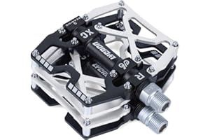 LYCAON Pedales para Bicicleta, Pedal de Bicicleta Antideslizante Aleación de Aluminio CNC, 3 Pedales de Rodamientos para BMX MTB 9/16 Pulgadas