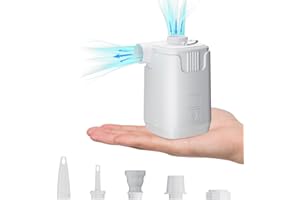 SKELO Inflador Colchon Hinchable, Inflador Electrico con 5 Boquillas De Aire, 4000mah Hinchador Colchon Hinchable con Luz LED, Hinchador Electrico para Colchonetas Inflables Y Colchoneta Playa 2024