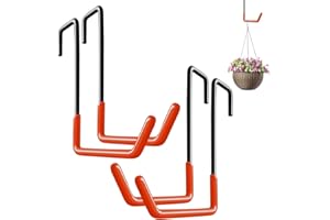 DEANKEJI 4 Piezas de Ganchos en S Ganchos, Adecuados para Cuelga Bicis Pared de Hasta 5 CM de Grosor, Robustos Colgar Bicicletas Pared para Colgar Bicicletas, Macetas y Herramientas de Jardinería