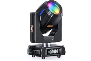 WZYBUTA Lyre Led 380W RGBW Spot Beam Tête Mobile Lumière de Scène DMX512 Effet de Prisme 13 Gobos avec 16 CH Convient pour DJ Show Bar Club Party Allemagne en Stock