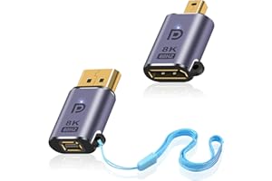 Duttek Mini DP żeńskie na DisplayPort męskie rozszerzenie 8K, DisplayPort 1.4 żeński do Mini DP męski, dwukierunkowa transmisja 8K DP na Mini DP adapter 8K przy 60Hz 4K przy 144Hz HDR do tabletu MacBook Surface HDTV