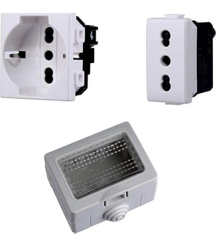 Scatola Portafrutti Da Esterno IP40 Per Vimar Plana – 1 Modulo, Con Coperchio, Custodia Parete - 3