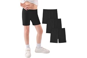 JOCMIC Girls Shorts Cotton Cycling for Teen Breathable and Safety Bike Summer Sports Gym Dance 3 Pack 5-14 Years