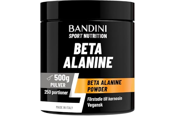 Bandini® Beta Alaninpulver 500 g, 2000 mg per portion, hög dos, 99% ren | vegansk aminosyra, inga tillsatser, neutral smak, lätt att blanda, långvarig tillförsel