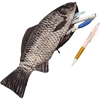 Astuccio Portamatite A Forma Di Pesce Con 4 Penne – Portamonete Divertente In Tessuto Resistente Per Studenti E Ufficio, Regalo Originale Scuola - 3