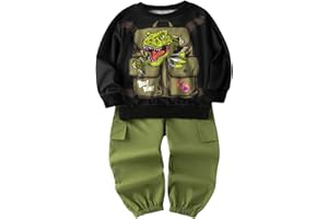 Xumplo Boys Clothing Kids Dinosaur Sweatshirt and Casual Trousers Sets Children 2 Piece Outfits Cartoon Clothes