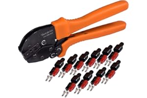 DENT-DE-LION Alicates de engarzado manual de trinquete para 15 A, 30 A, 45 A, conectores y 10 baterías de conexión rápida 45 A
