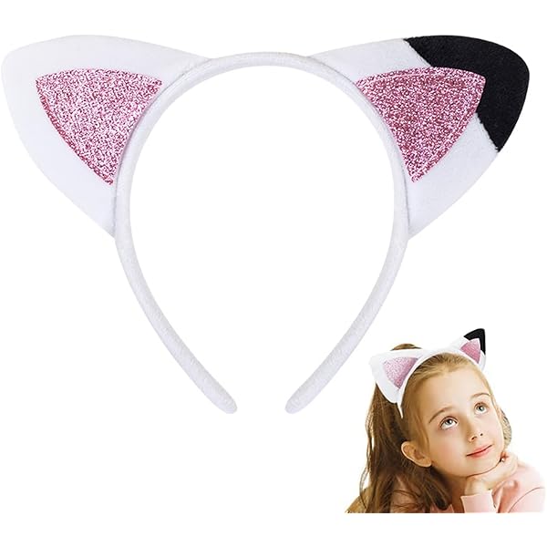 Fascia Per Capelli Con Orecchie Da Gatto Glitterata - Costume Per Halloween E Carnevale, Accessorio Cosplay E Festa