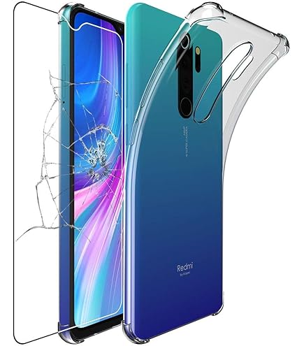 Suncase Custodia In Silicone Trasparente Per Xiaomi Redmi Note 9S | Antiurto E Sottile | Protezione Da Graffi E Cadute | Accesso Facile A Porte E Pulsanti