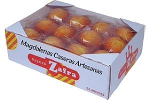 ALHAMBRAGOLD Magdalenas Caseras Zafra 24 Uds | Horneadas al Día | Tradicionales de Granada | Desayuno Bollería